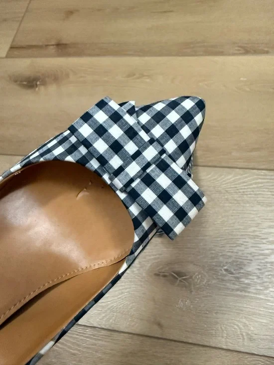 J crew Classic Black & White Gingham Pointed-Toe Pumps - Picture 5 of 5